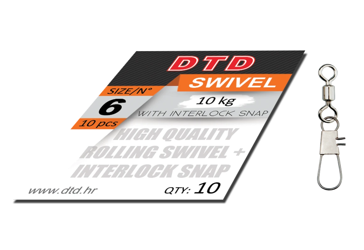 BRASS ROLLING SWIVEL WITH INTERLOCKSNAP