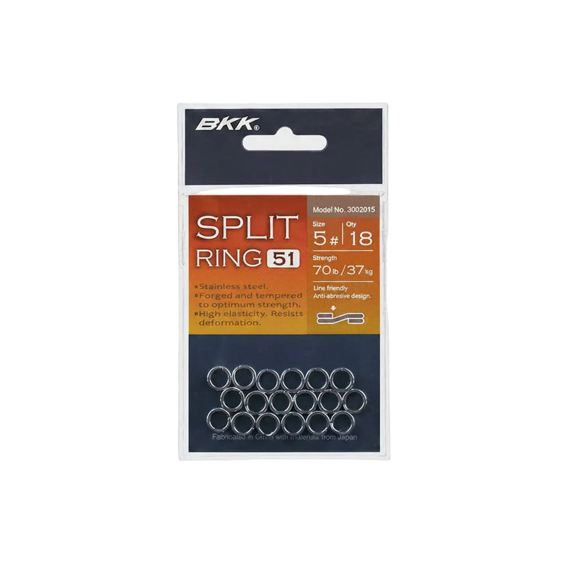 BKK split ring packaging with product details on a white background